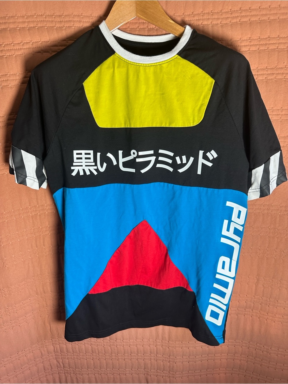 Black Pyramid Colorblock Short Sleeve Shirt - Black Blue Yellow Red